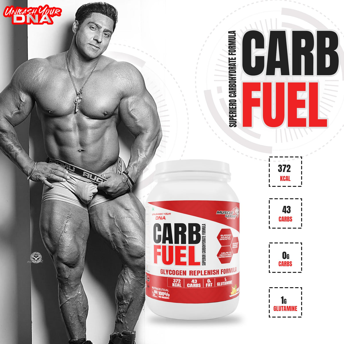 Muscle Garage DNA Carb Fuel (1Kg) – Superior Carbohydrate Formula | 22 Servings