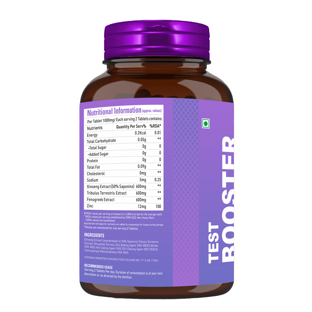 Helixlabz Test Booster Tablets for Men – Advanced Testosterone Support with Ginseng, Tribulus & Fenugreek (60 Tablets)