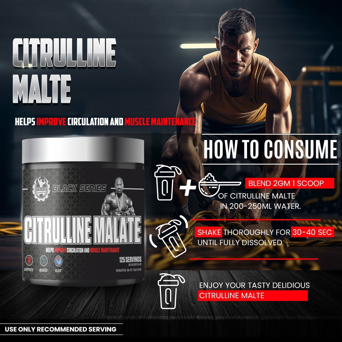 Dexter Jackson Black Series Citrulline Malte (250 Gm, 125 Servings)