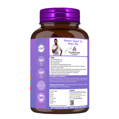 Helixlabz Test Booster Tablets for Men – Advanced Testosterone Support with Ginseng, Tribulus & Fenugreek (60 Tablets)