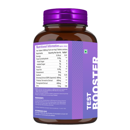 Helixlabz Test Booster Tablets for Men – Advanced Testosterone Support with Ginseng, Tribulus & Fenugreek (60 Tablets)