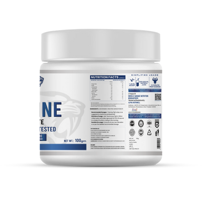 Supplement container with label on a white background