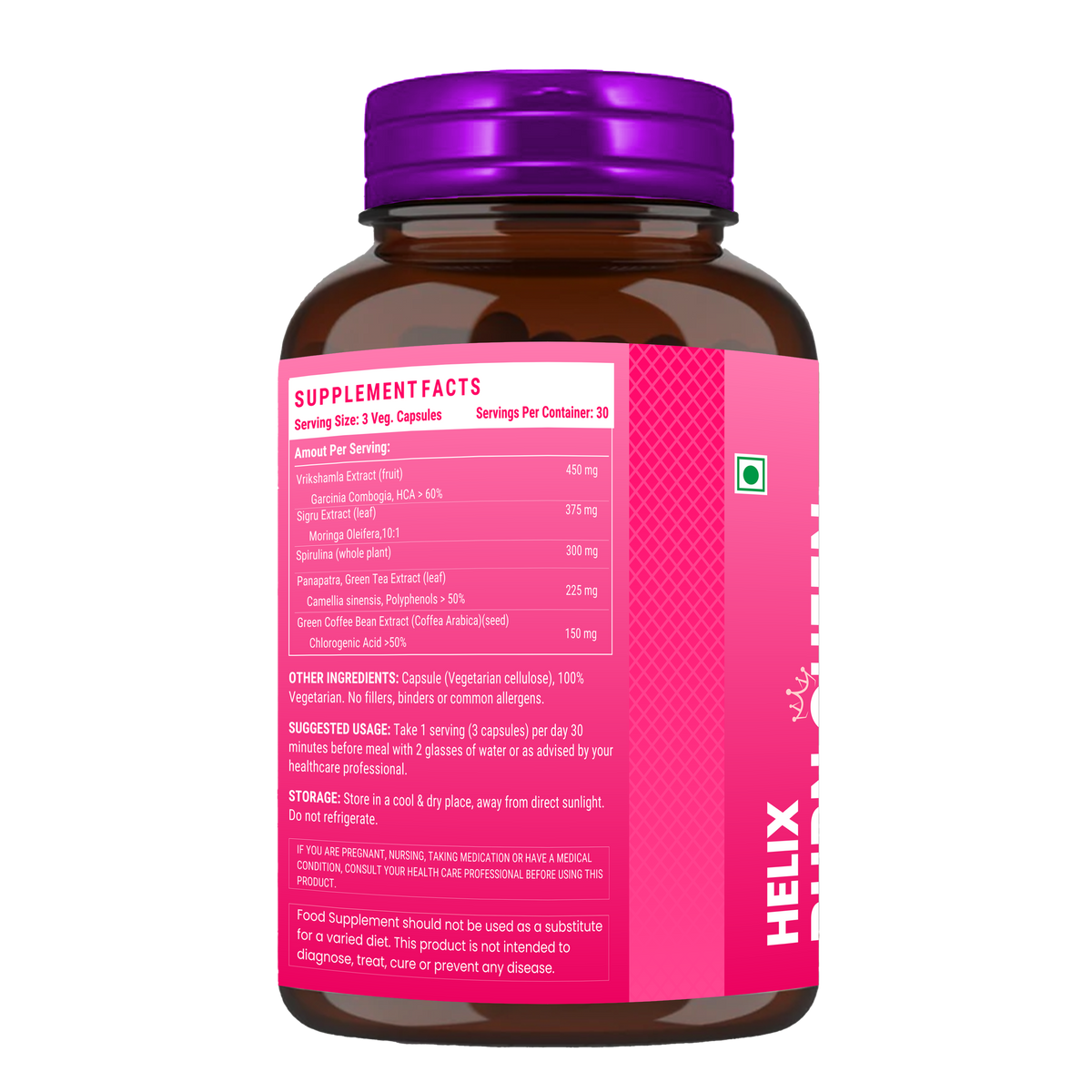 Burn Queen Slimming Capsules for Women (90 Veg Capsules)