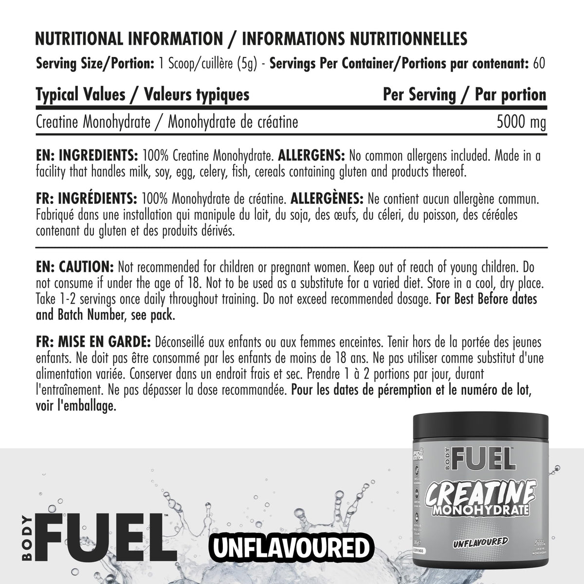 Applied Nutrition BodyFuel Creatine Monohydrate Powder (300g - 60 Servings)