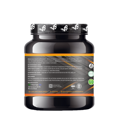V-SHAPE Supps BCAA 2:1:1 (180Gm, 30 Servings) - V-Shape Supps