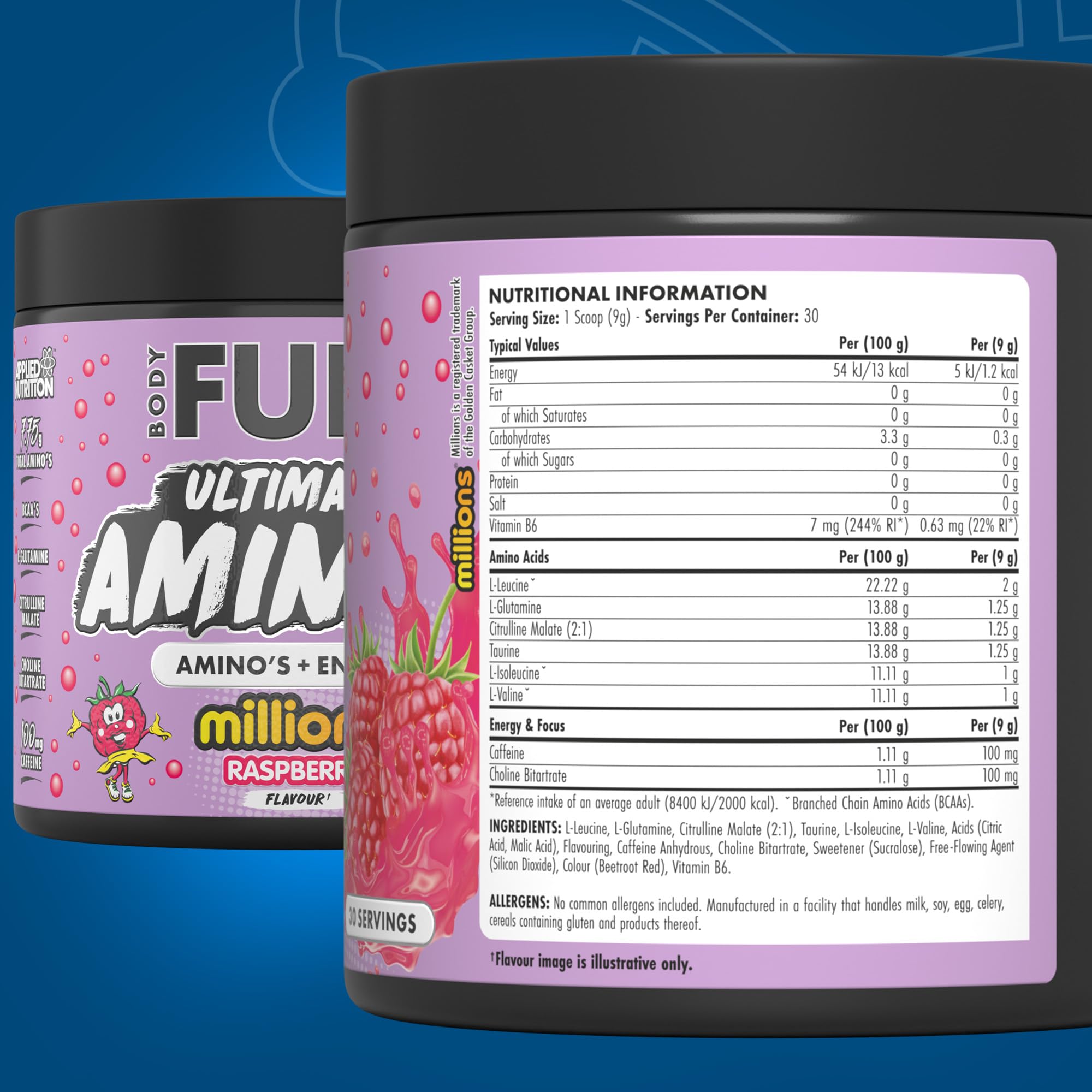 Applied Nutrition BodyFuel Amino's | Essential Amino Acids Powder - (270g, 30 Servings)