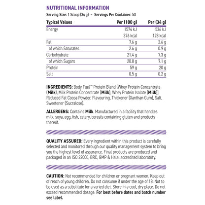 Applied Nutrition BodyFuel Whey Protein (20g Protein for Muscle Recovery & Weight Management) 1.8kg, 53 Servings