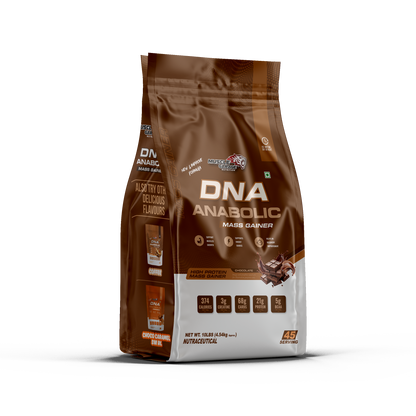 Brown package of DNA Anabolic Mass Gainer on a white background