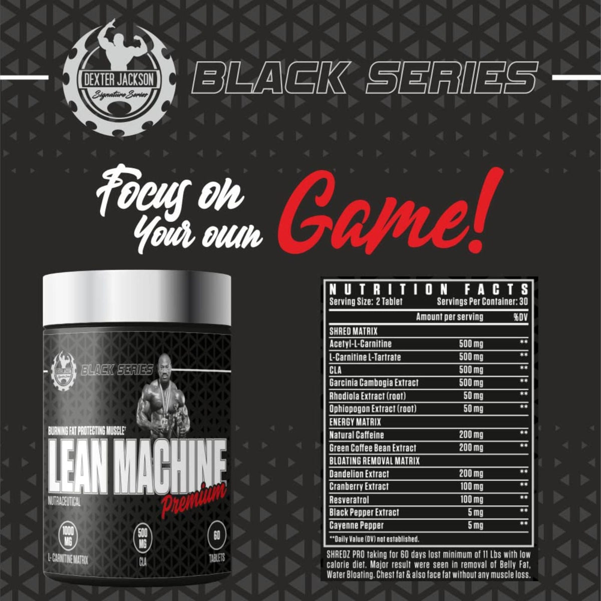 Dexter Jackson Black Series Lean Machine 60 Tablets
