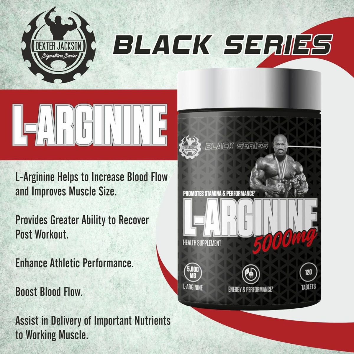 Dexter Jackson Black Series L-arginine 5000 Mg, 120 Tablets