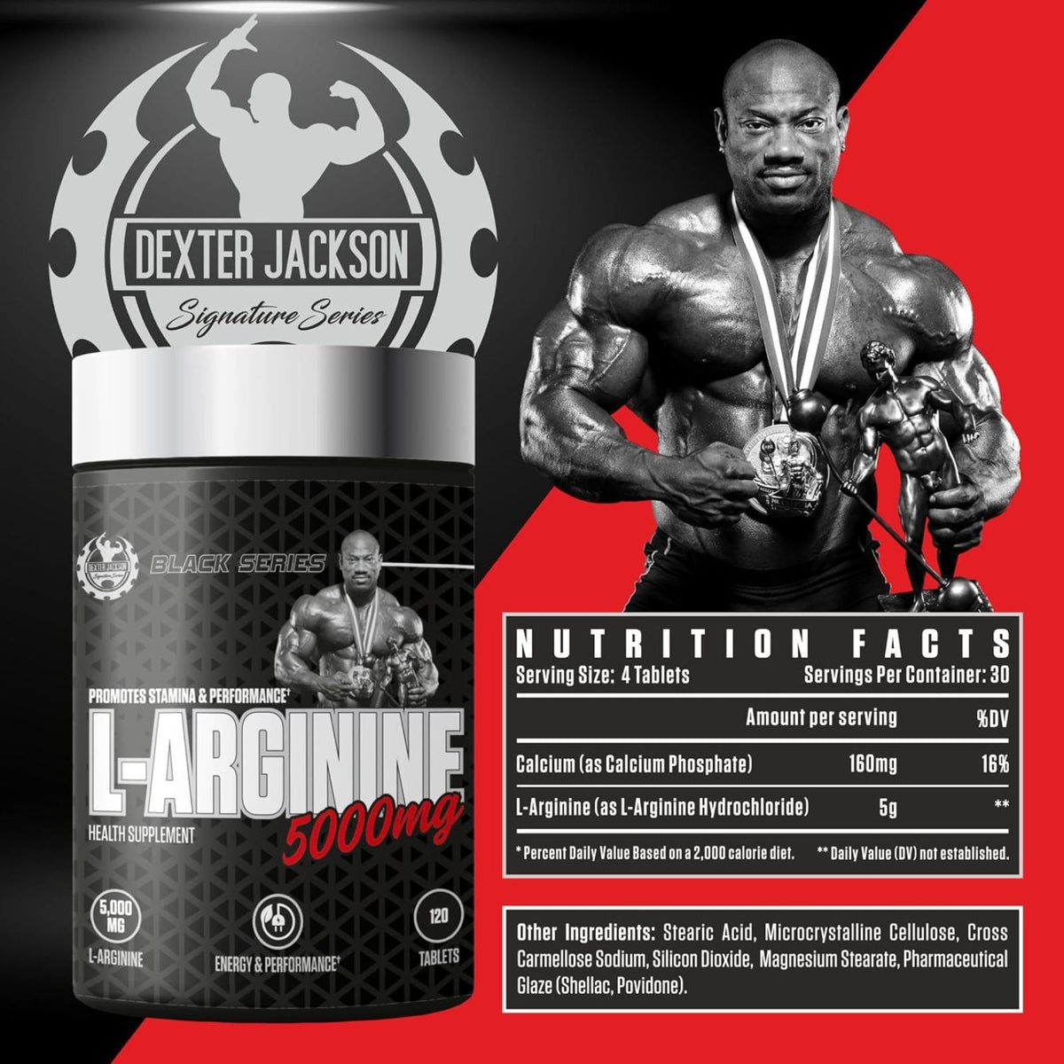 Dexter Jackson Black Series L-arginine 5000 Mg, 120 Tablets