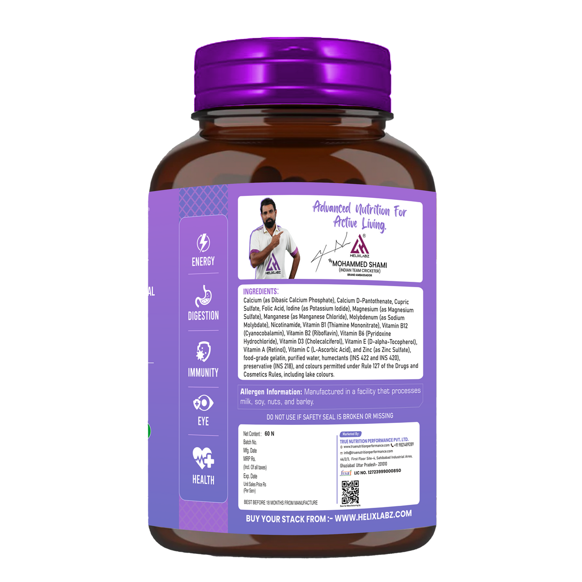 HelixLabz Advanced Multi Vitamin – Complete Multimineral & Multivitamin Formula (60 Tablets)