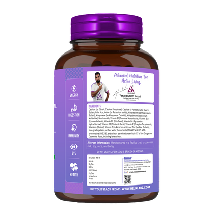 HelixLabz Advanced Multi Vitamin – Complete Multimineral & Multivitamin Formula (60 Tablets)