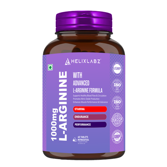 HelixLabz 1000mg L-Arginine: Advanced Nitric Oxide Booster (60 Tablets)