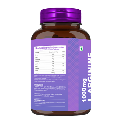 HelixLabz 1000mg L-Arginine: Advanced Nitric Oxide Booster (60 Tablets)