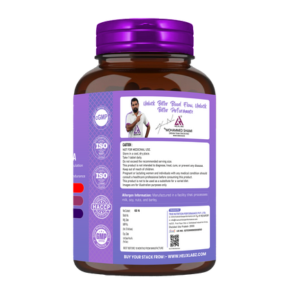 HelixLabz 1000mg L-Arginine: Advanced Nitric Oxide Booster (60 Tablets)