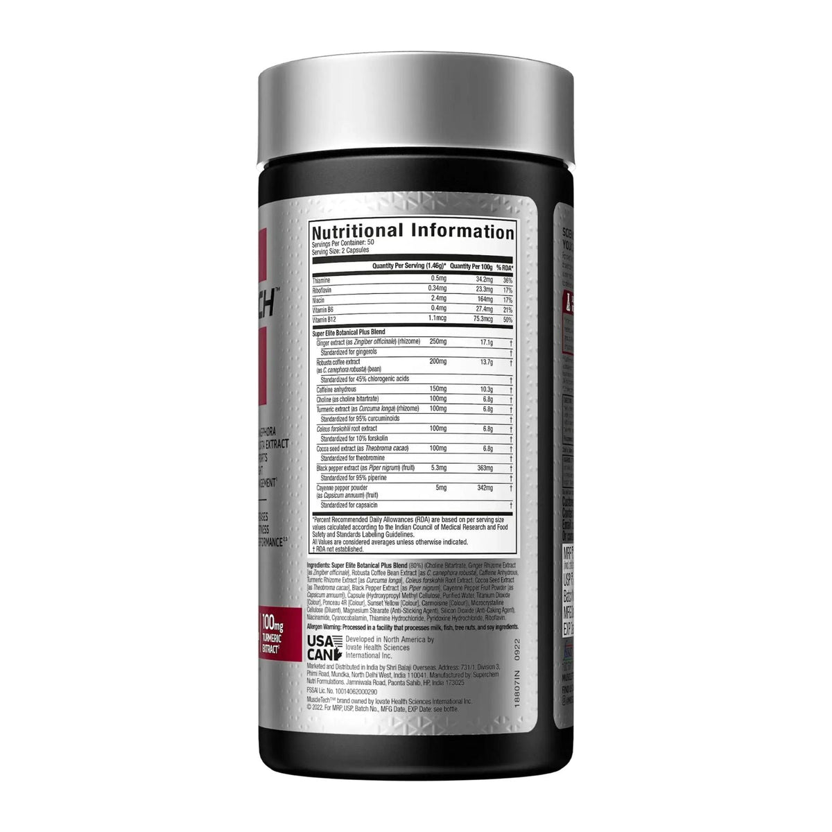MuscleTech Hydroxycut Hardcore Super Elite 100 Veggie Capsules