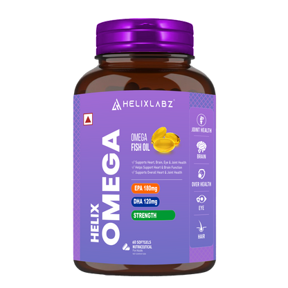 HelixLabz Omega - 1000mg Omega-3 Fish Oil | High-Performance Supplement for Athletes (60 Softgels)
