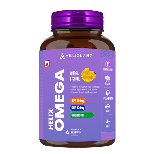 HelixLabz Omega - 1000mg Omega-3 Fish Oil | High-Performance Supplement for Athletes (60 Softgels)