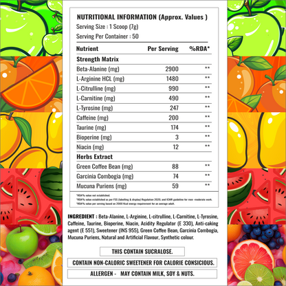 MG R-50 Goat Pre Workout – Performance Formula Powder Free Plastic Shaker