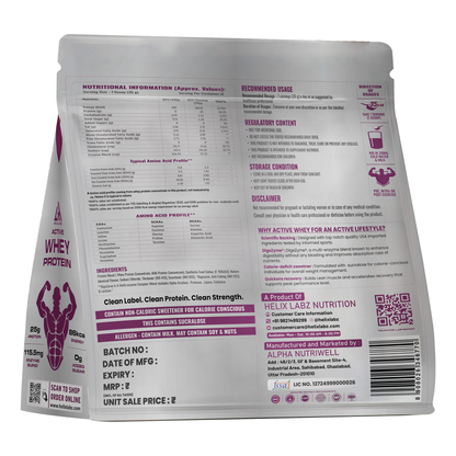 HelixLabz Active Whey Protein | Informed Sport Certified - 900Gm (2Lbs), 25 Servings