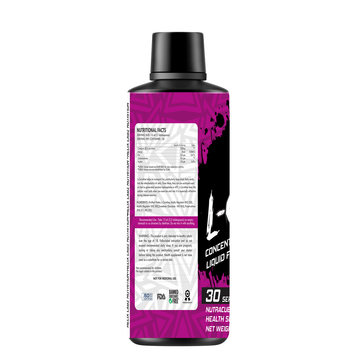 Helix Labz L-Carnitine Liquid 3500mg - (450ml, 30 Servings)