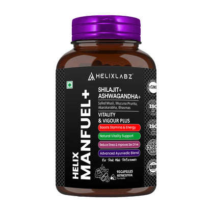 ManFuel+ Capsules | Shilajit + Ashwagandha | 90 Capsules