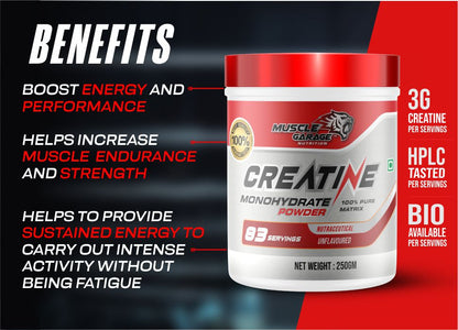 MG Creatine Monohydrate Powder – 250g (Unflavoured) | Ultra Pure HPLC-Tested