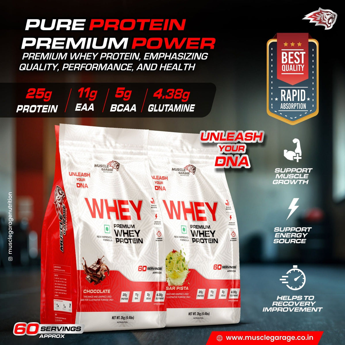 MG Premium Whey Protein 2Kg (4.4Lbs)